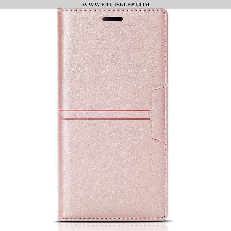 Etui Na Telefon do iPhone 13 Pro Etui Folio Stylowe Skórzane Przeszycia Magnetyczne Zapięcie